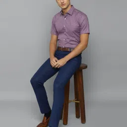 louis philippe Slim Fit Flat-Front Trousers image 4