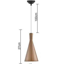 homesake Metal Cone Shade Pendant Hanging Golden Light image 4