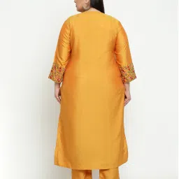 sringam Floral Embroidered Straight Kurta Suit Set image 4