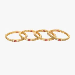 adwitiya Set of 4 Gold-Plated Stone-Studded Bangles image 4