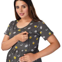 mamma's maternity Printed Round-Neck Dress image 4