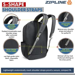 zipline Typographic Print Backpack with Adjustable Strap image 4