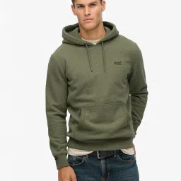superdry Men Essential Regular Fit Hoodie with Logo Embroidery image 1