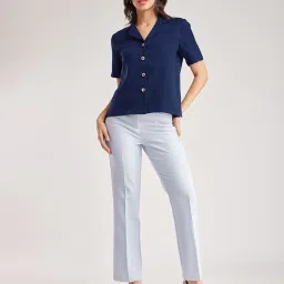 fable street Women Relaxed Fit Shirt with Short Sleeves image 4