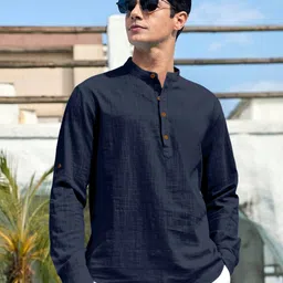 fifth u Men Regular Fit Short Kurta with Full Sleeves image 4