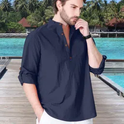 fifth u Men Regular Fit Short Kurta with Mandarin Collar image 4