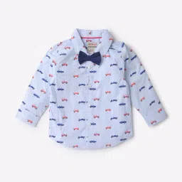 inf frendz Car Print Shirt with Waistcoat & Bow Set image 4