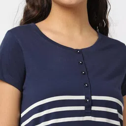 shyla Striped Round-Neck Nightdress image 4