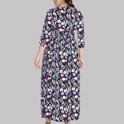 mamma's maternity Leaf Printed Gown Dress image 4