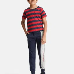 urbano juniors Colourblock Cotton Joggers with Insert Pockets image 4