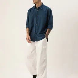 bene kleed Men Oversized Fit Spread-Collar Shirt image 4