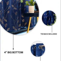 urban space Leaf Print Eyelet Door Curtain image 4