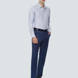 louis philippe Slim Fit Flat Front Trousers image 4