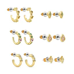 accessorize london Women Set of 6 Metal Stud Earrings image 4