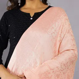 handicraft-palace Women Floral Print Stole with Fringed Border image 4