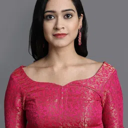 villagius Women Floral Woven Saree with Zari Border image 4