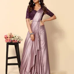 avanshee Women Satin Saree with Embellished Border image 4