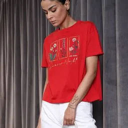 Shein Drop-Shoulder Sleeves Typographic Chest Print T-shirt-picture-40