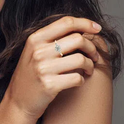 valanova Women Sterling Silver Rose Gold-Plated Lab Grown Diamond-Studded Ring image 5