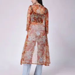 cation Floral Print Front-Open Shrug image 4