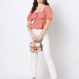 fyre rose Square-Neck Peplum Top image 4