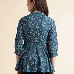 fabclub Women Floral Print A-Line Kurta image 4