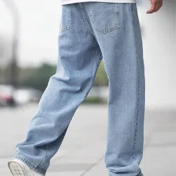 poshax Men Lightly Washed Relaxed Fit Jeans image 4