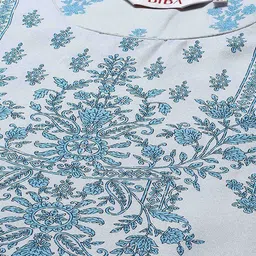 biba Ice Blue Rayon Straight Kurta suit set image 4
