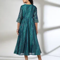 avaasa set Women Geometric Print Fit & Flare Dress image 4