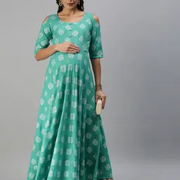 swishchick Block Print Maternity Fit and Flare Dress image 4