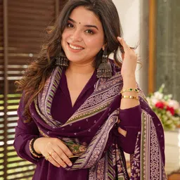 nyrika Women Printed A-Line Kurta Suit Set image 4