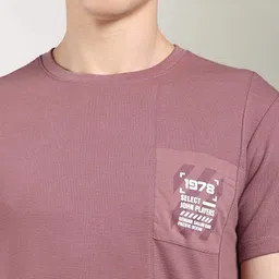 john players select Men Ribbed Slim Fit Crew-Neck T-Shirt image 4