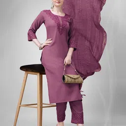 aradhna Embellished & Embroidered Straight Kurta Set image 4