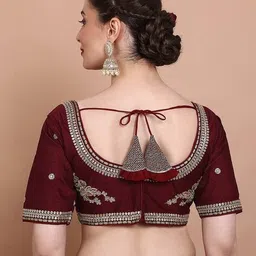 salwar studio Women Embroidery Back Open BlouseEmbroidery Blouse image 4