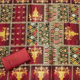 svaraa Women Floral Print 3-Piece Unstitched Dress Material image 4