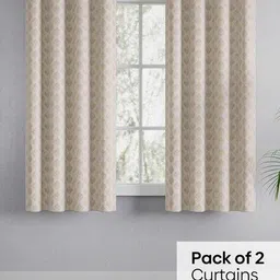 haus & kinder Pack of 2 Leaf Print Window Curtains image 4