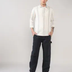 lee cooper Men Striped Regular Fit Shirt with Patch Pocket image 4