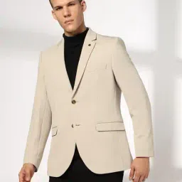 john players Men Slim Fit Single-Breasted Blazer with Notched Lapel image 4