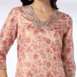 avaasa mix n' match Women Floral Print A-Line Kurta image 4