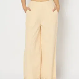 yousta Women Flared Pants with Lace Hem image 4