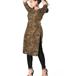revangi Women Animal Print Straight Kurti image 4