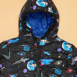 pantaloons junior Boys Graphic Print Hooded Jacket image 4