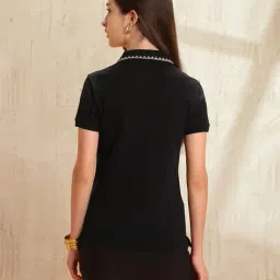 u.s. polo assn. Women Regular Fit Collar Polo T-Shirt image 4