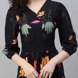 krunal raiyani Women Printed Fit & Flare Dress image 4