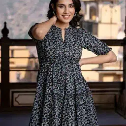 raiyani enterprise x ag Women Printed Fit & Flare Dress image 4