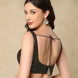 salwar studio Women Chevron Pattern Square-Neck Blouse image 4