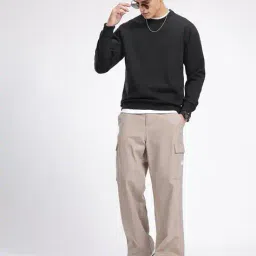 alpha tribe Men Round-Neck Regular Fit Sweatshirt image 4