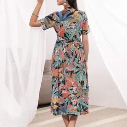 zelena Women Printed A-Line Dress image 4