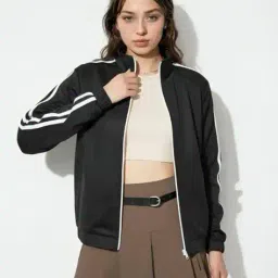 maykr Women Zip-Front Regular Fit Bomber Jacket  image 4