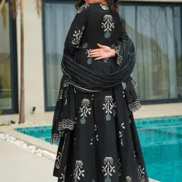 pitris Women Floral Print Anarkali Kurta with Pants & Dupatta image 4